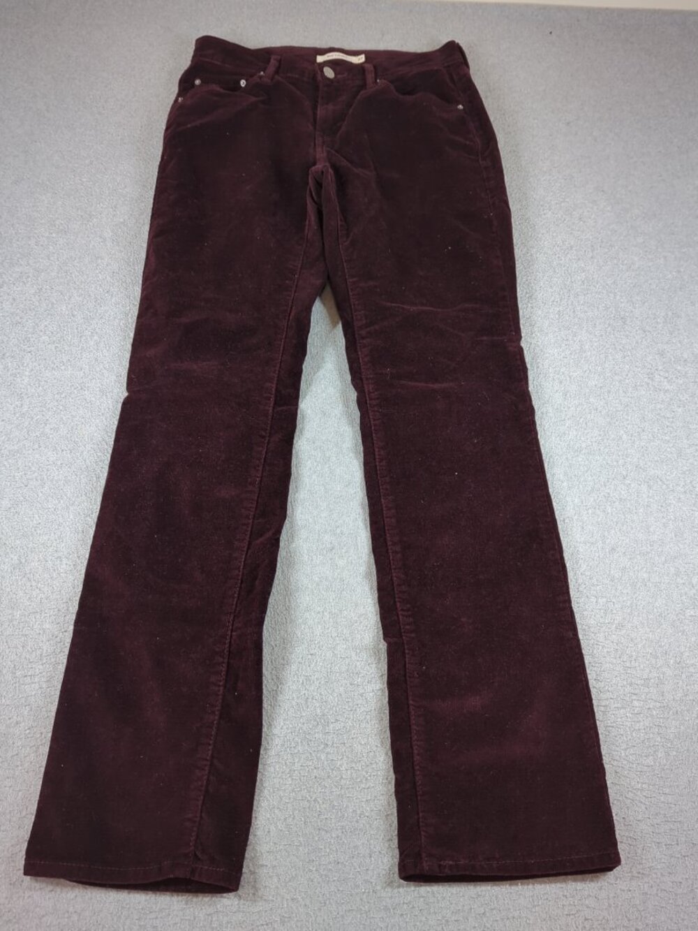 Levi's 505 Corduroy Pants Women's Size 27 Burgundy Straight Leg Stretch